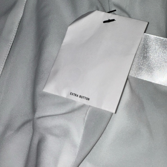 DKNY Women's Collarless Pinstripe One Button Blazer Light Green Size 0🍀 - Picture 3 of 7